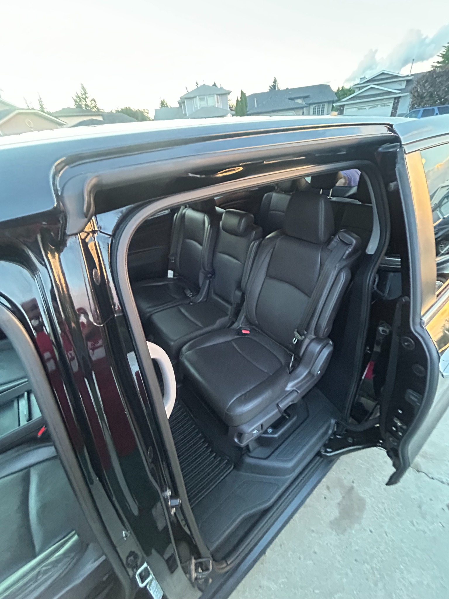 Honda Odyssey front seating area after detail