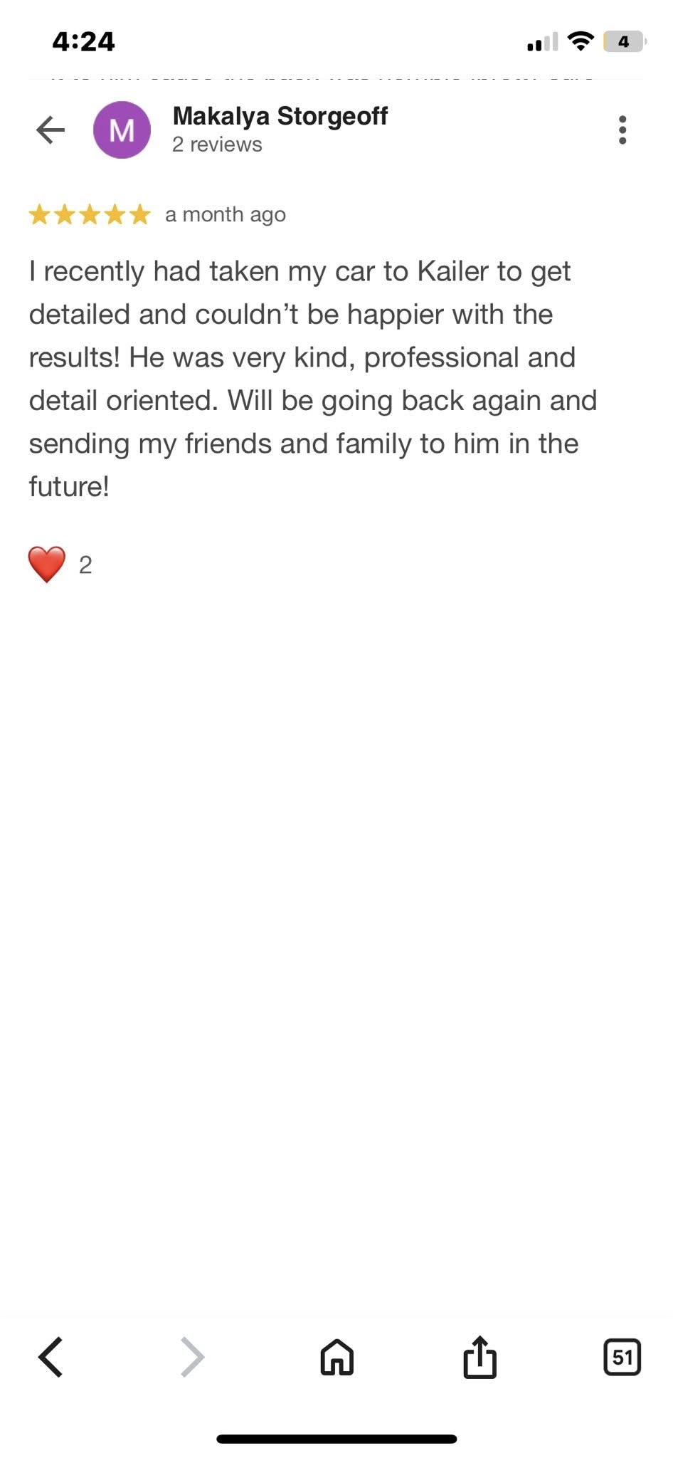 Google Review Screenshot