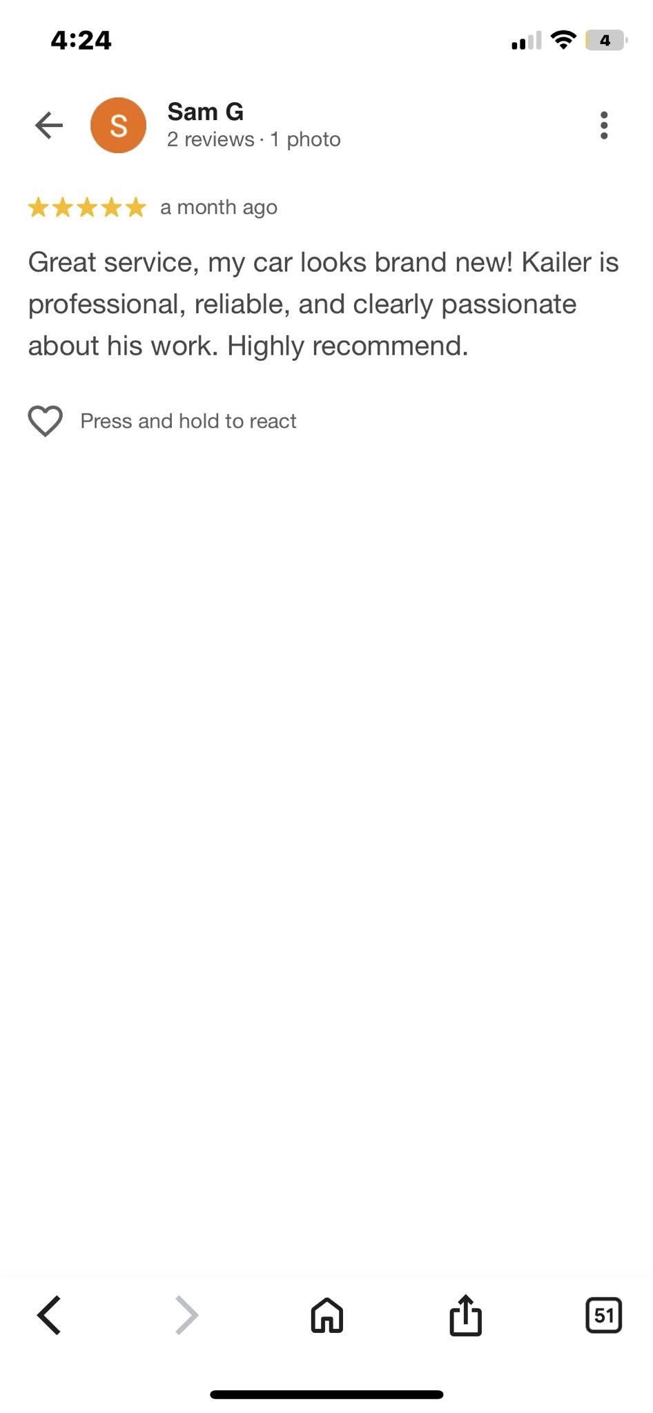Google Review Screenshot