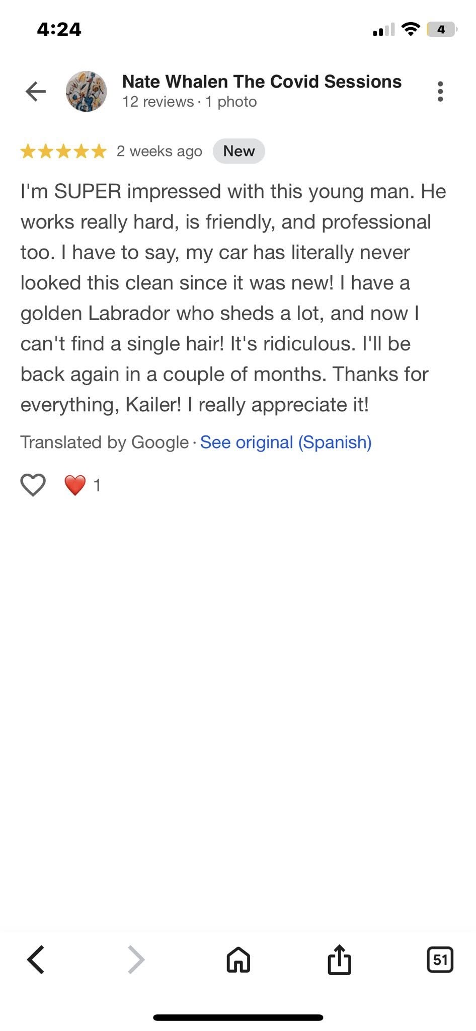 Google Review Screenshot